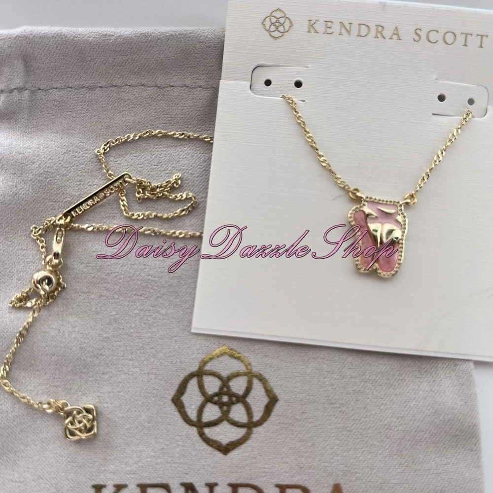🩰🎀Kendra Scott Ballet Gold Pendant Necklace In Blush Mother of Pearl New✨ - Picture 3 of 6
